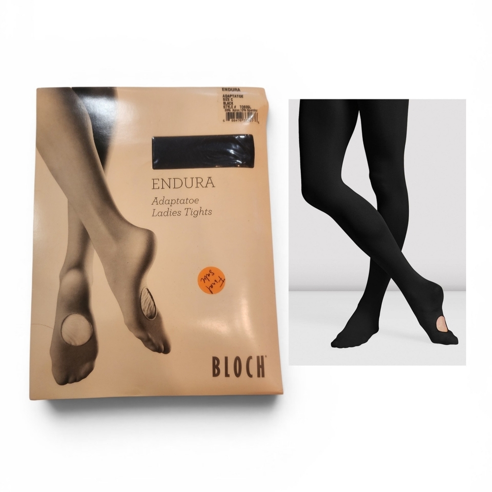 Bloch Endura Adaptatoe Ladies Tights in Black Size C New in Package